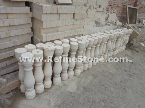 White limestone baluster