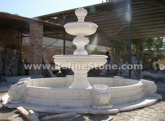 White marble water fountain
