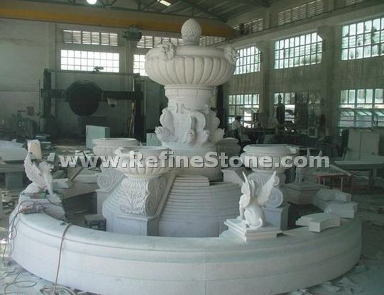 Water fountain carved with lions