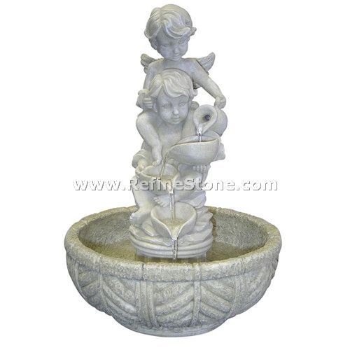 Angel baby stone fountain