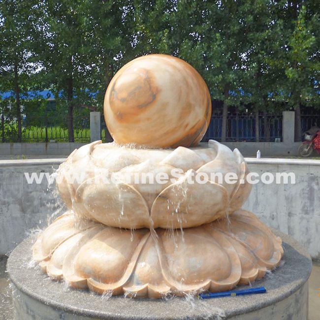 flower carving stone ball fountain