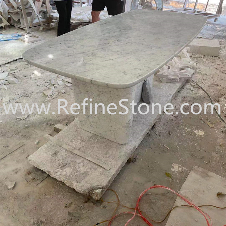 Tables and Benches,Bianco carrara marble table,C5223