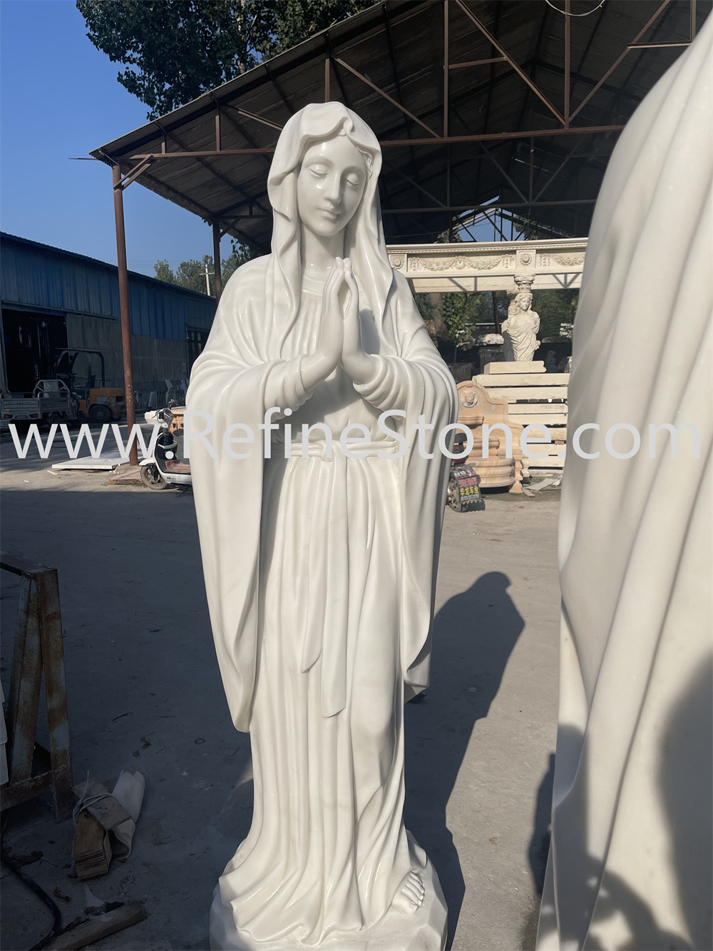 Life-size Marble Virgin Mary Woman statue