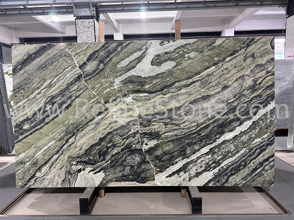 Forest green marble